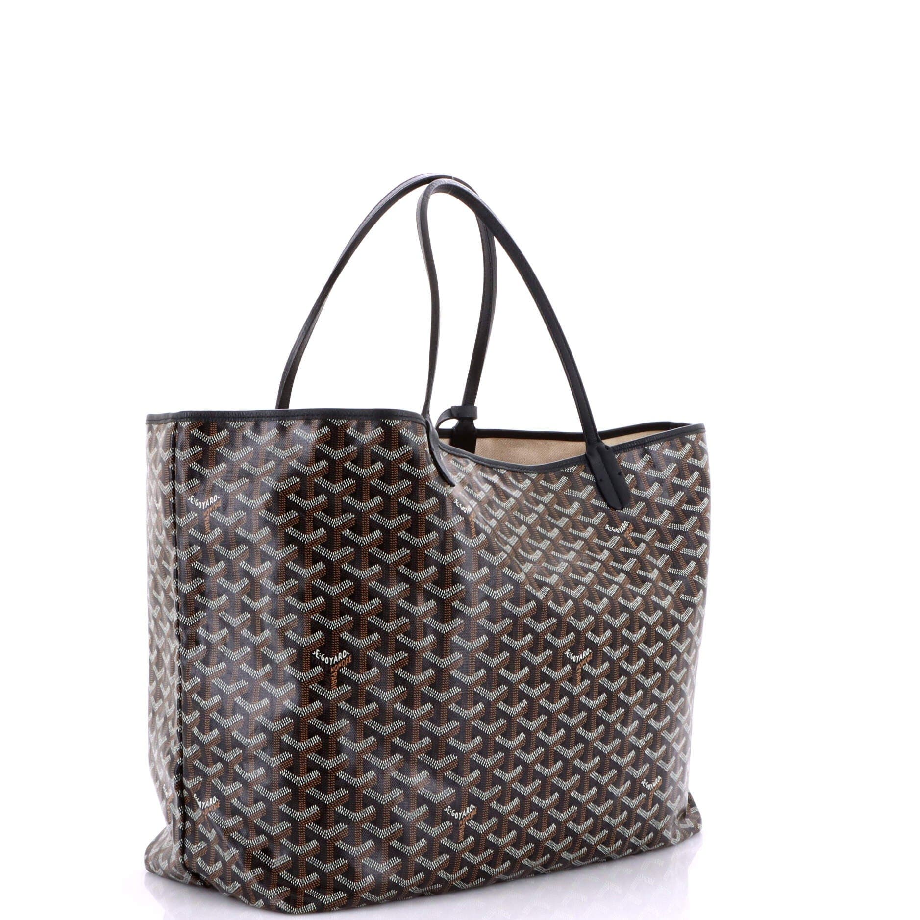 Pre-Owned Goyard Saint Louis Tote Coated Canvas GM, Alternate, color, Black