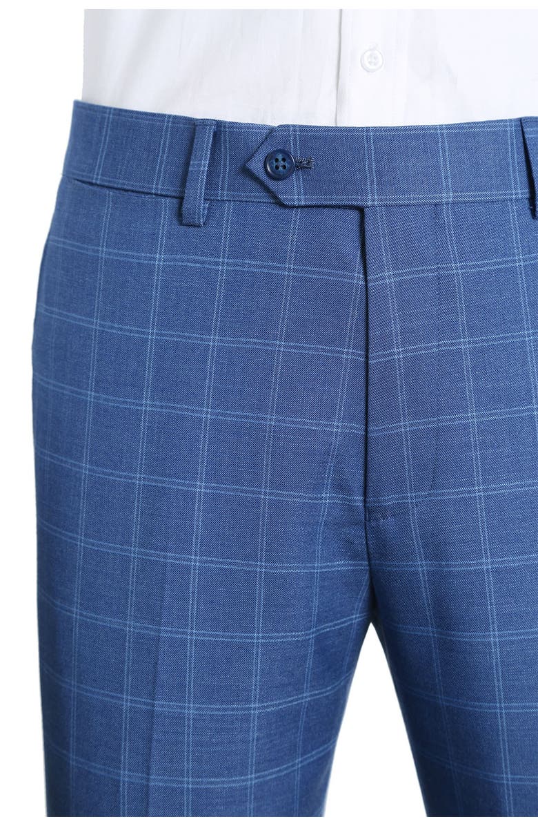 English Laundry Blue Plaid Slim Fit Single Breasted Suit, Alternate, color,