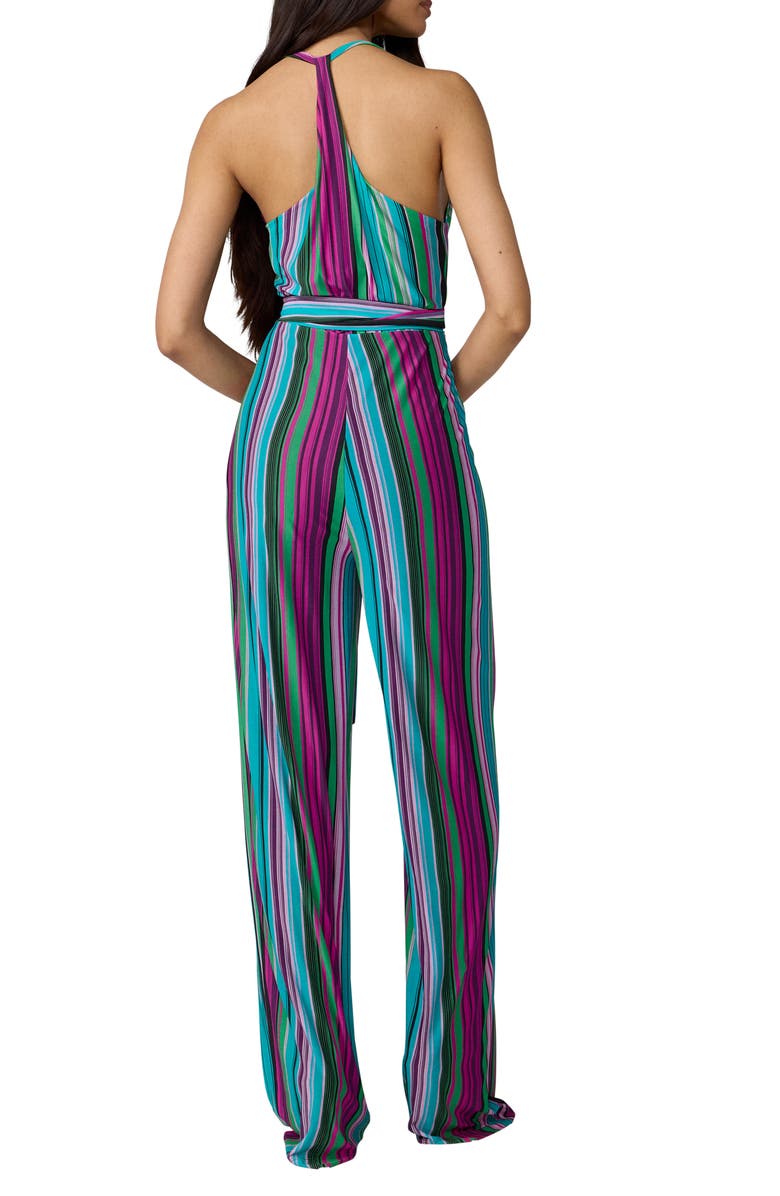 Diane von Furstenberg Daphne Stripe Racerback Jumpsuit, Alternate, color, Tropez Stripe Gossip Pink