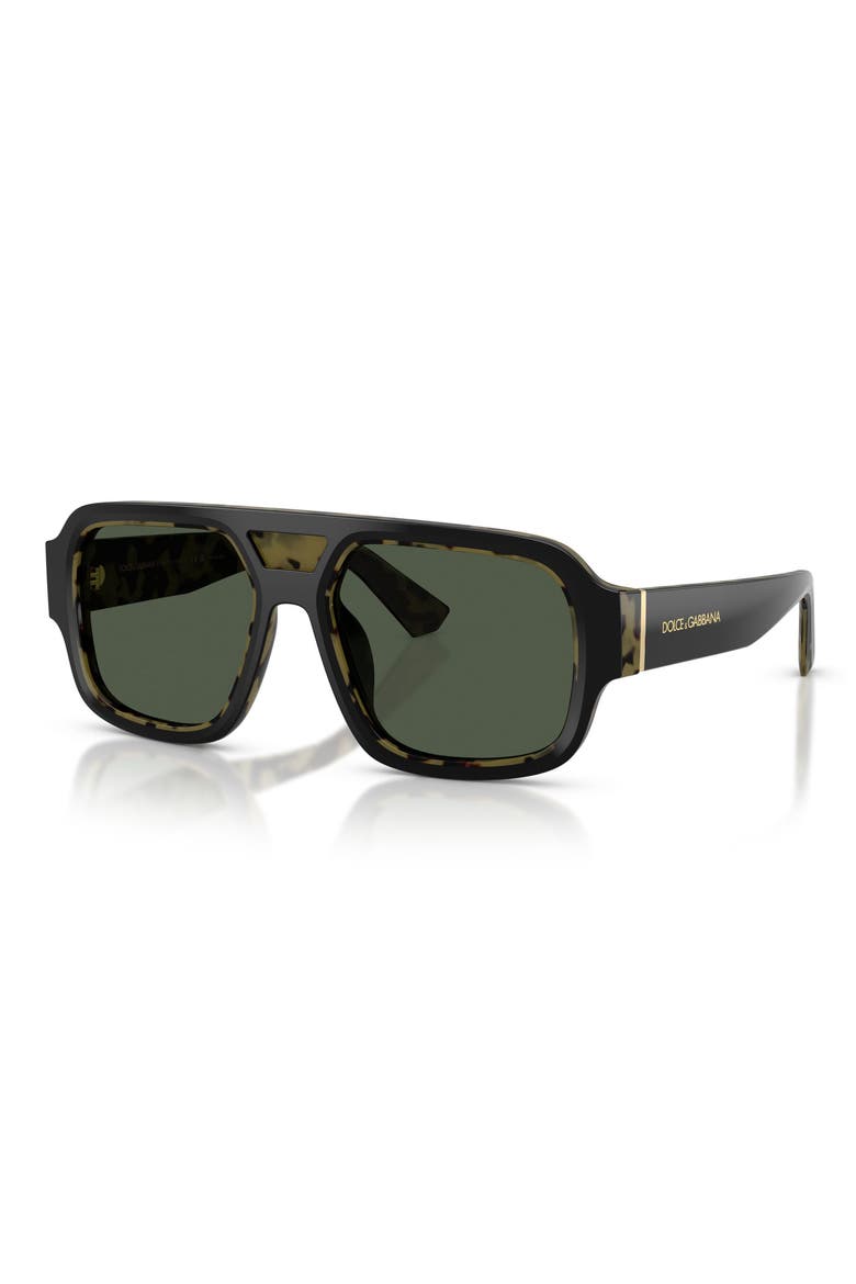 55mm Polarized Square Sunglasses, Alternate, color, BLACK YELLOW HAVANA / POLAR