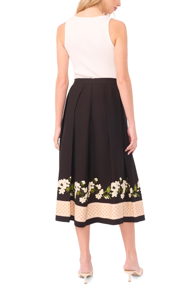 Ted Baker Kieran Placed Print Pleated Skirt, Alternate, color, Rich Black