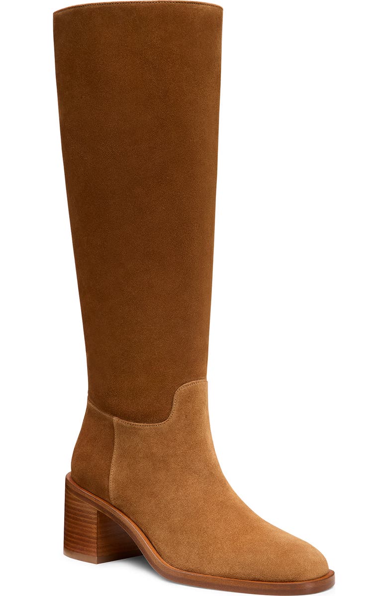 Stuart Weitzman Finn Knee High Leather Boot, Main, color, Doe/ Luxe Saddle