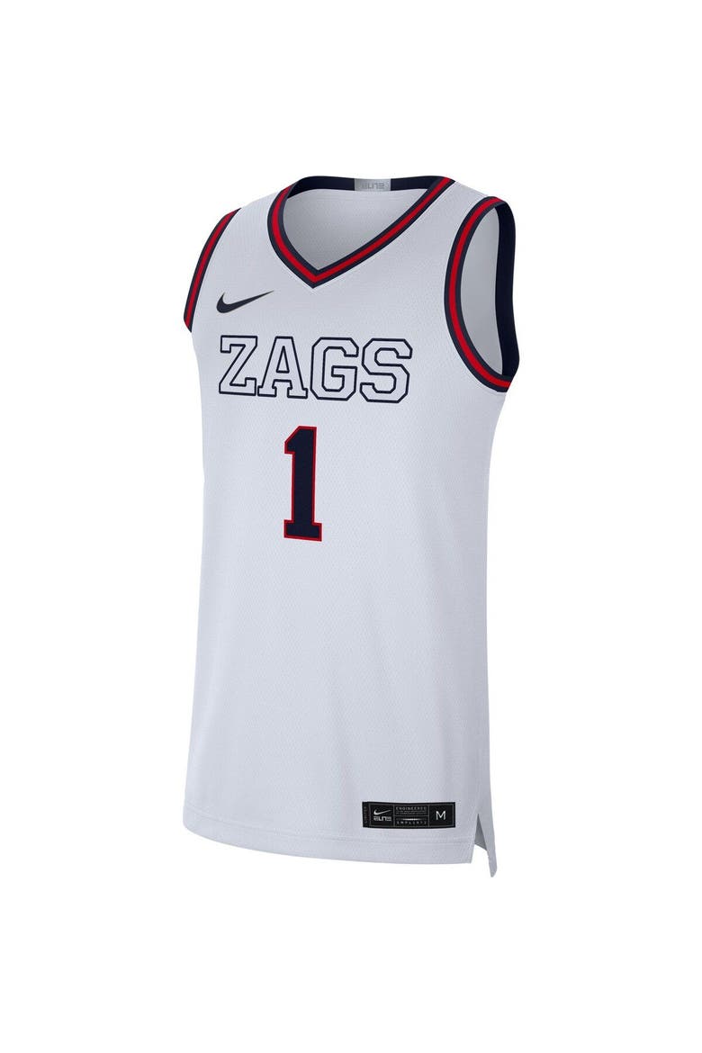 Men's Nike # White Gonzaga Bulldogs Limited Basketball Jersey, Alternate, color, White