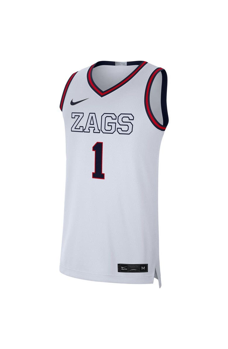 Nike Men's Nike # White Gonzaga Bulldogs Limited Basketball Jersey, Alternate, color, White
