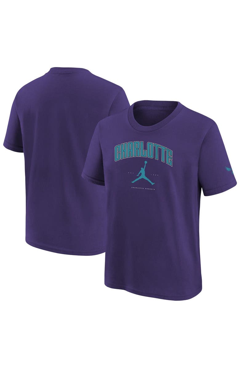 Jordan Brand Youth Jordan Brand Purple Charlotte Hornets Essential Cities T-Shirt, Main, color, Purple