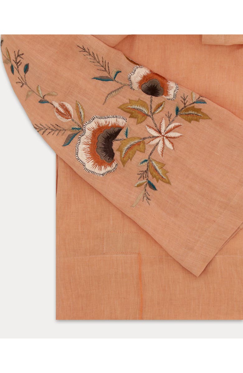 Fortela Georgie Embroidered Linen Blouse, Alternate, color, Light Orange