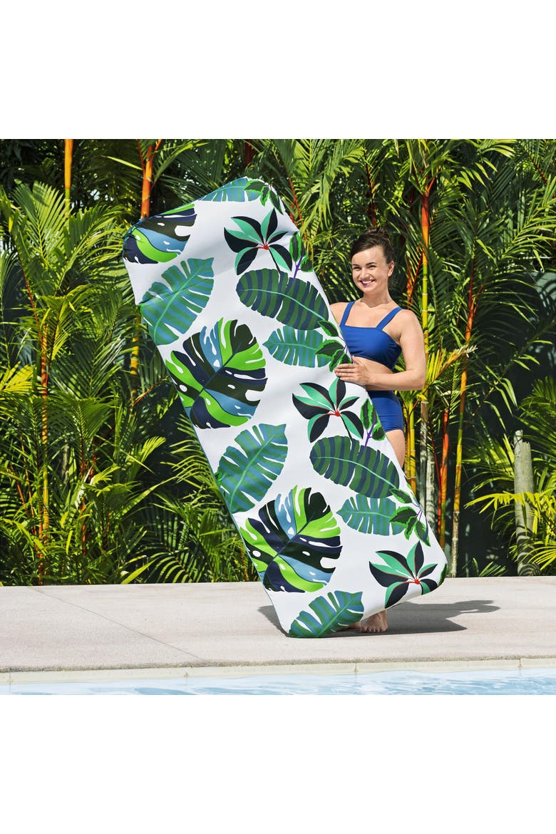 Blissful Drifter 72 Inch Inflatable Floating Mat with UPF Cover & Pillow, Alternate, color, Multicolored