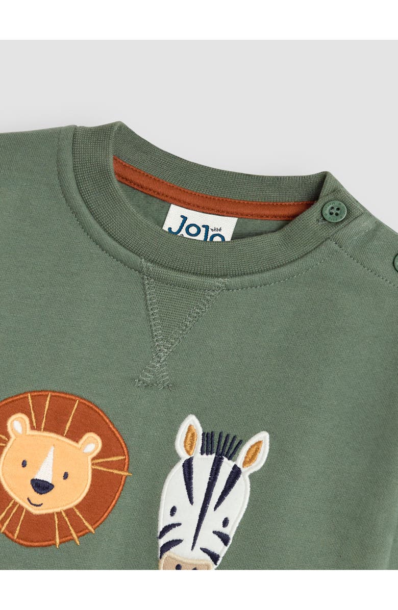 JOJO MAMAN BEBE Safari Friends Appliqué Cotton Graphic Sweatshirt, Alternate, color, 
