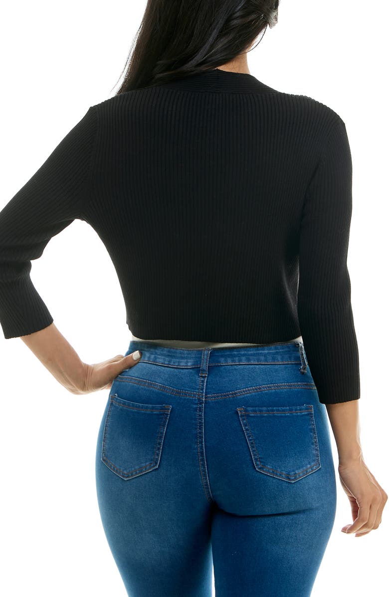 Nina Leonard Ribbed Bolero Cardigan, Alternate, color,