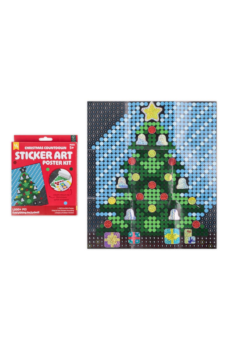 Little Yellow Bicycle Christmas Countdown Sticker Art Poster Kit, Alternate, color,