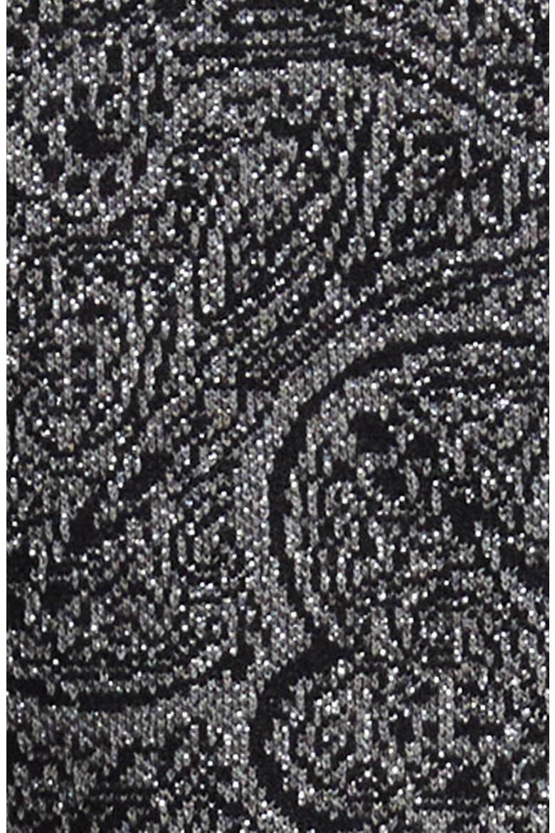 Rosaline Jacquard Short Sleeve Knit Top, Alternate, color, PLATINUM JACQUARD