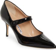 Manolo Blahnik Camparinew Pointed Toe Mary Jane Pump