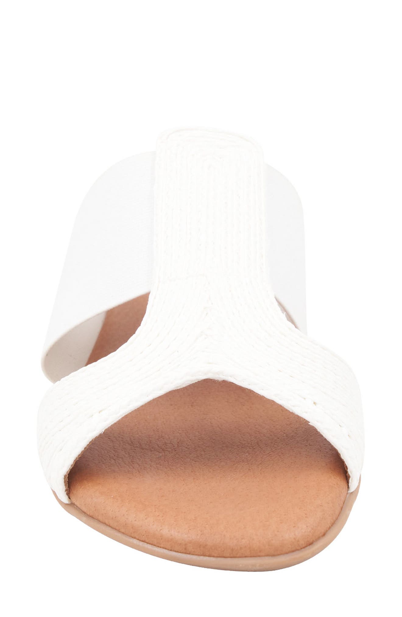 André Assous Noor Raffia Slide Sandal, Alternate, color, White
