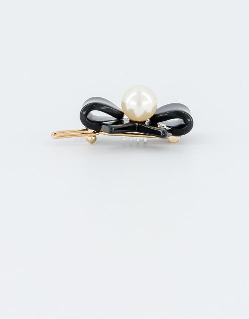 Alexandre De Paris Poesie Acetate And Pearl Side Barrette In Black