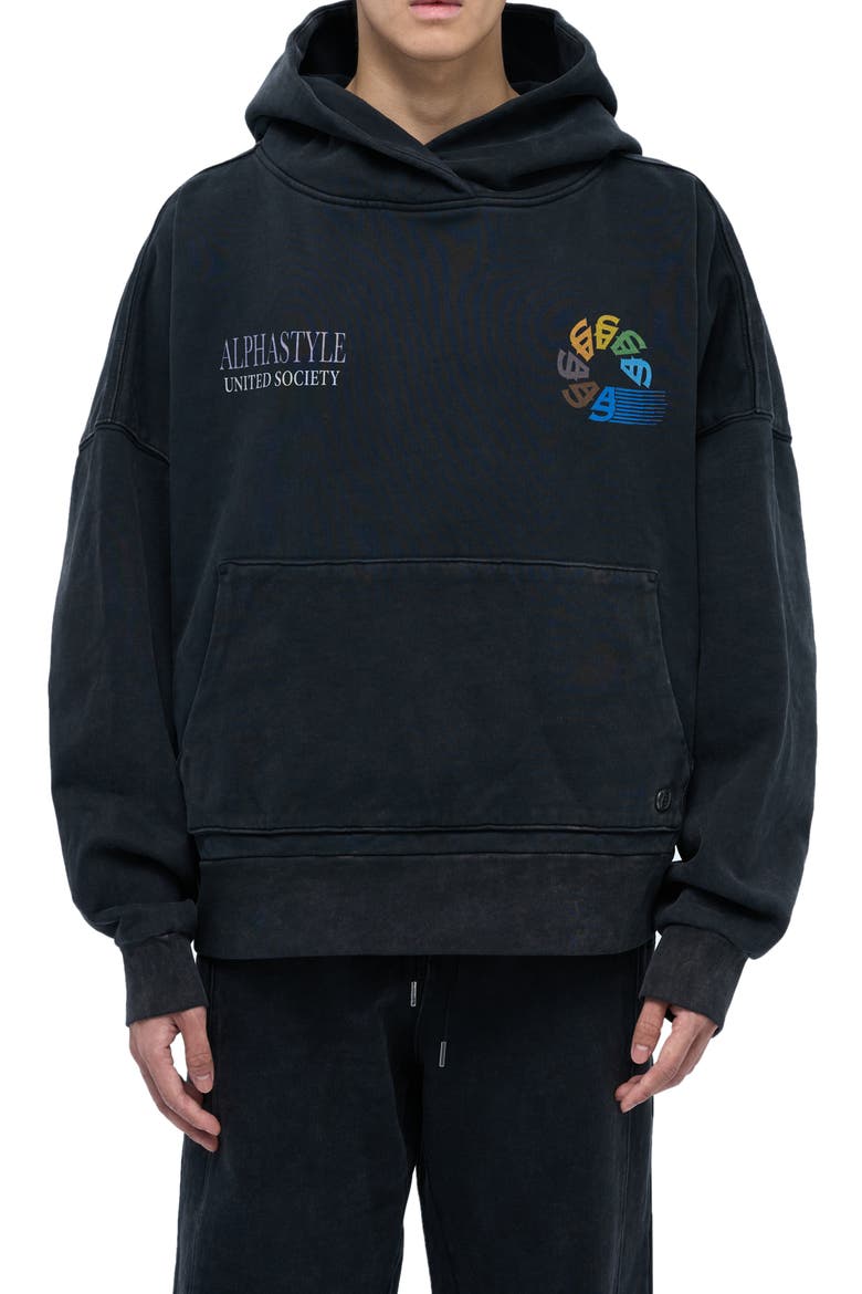 UNITED HOOD, Main, color, BLACK