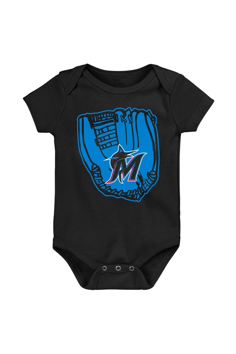 Infant Blue/Black/White Miami Marlins Minor League Player Three-Pack Bodysuit Set, Alternate, color, Blue