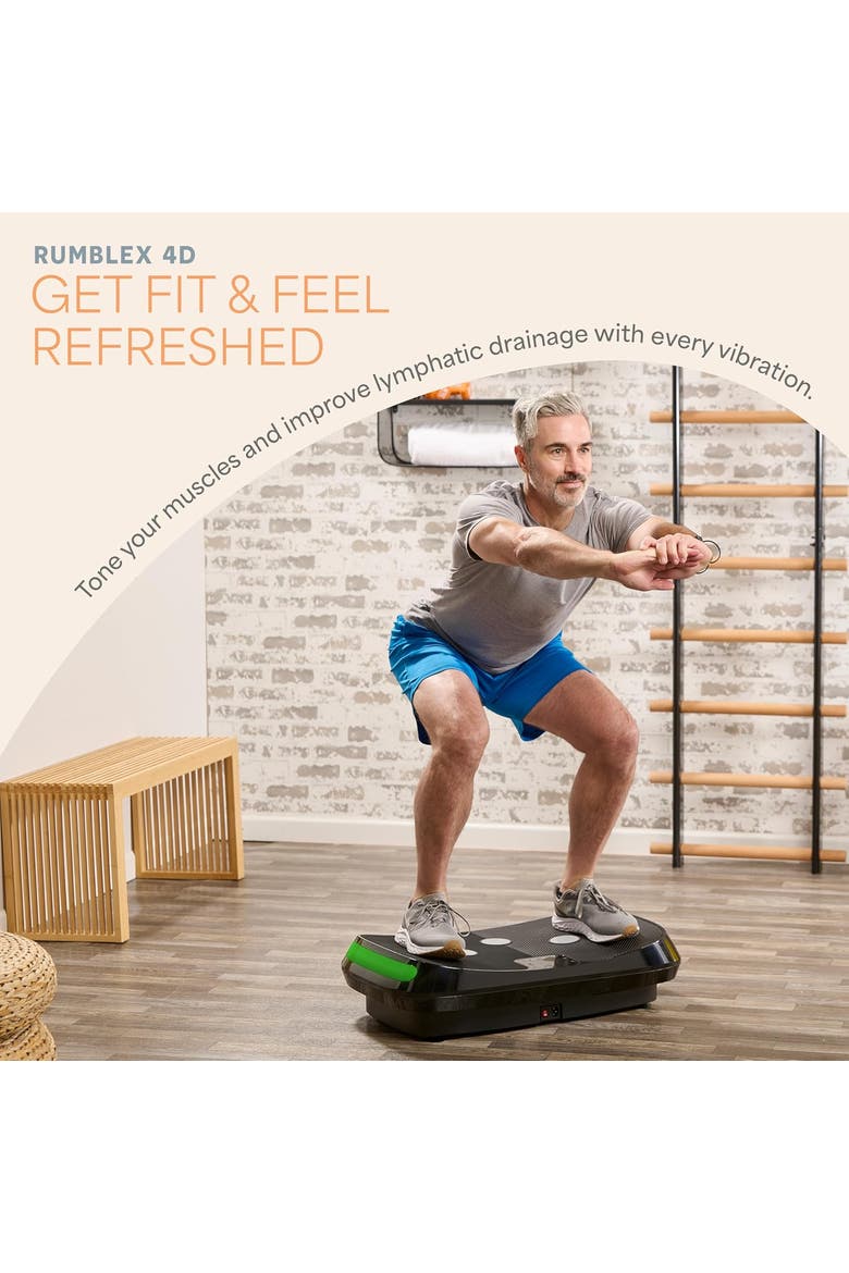 Rumblex 4D Vibration Plate Machine with Triple Motors for Fitness Weight Loss and Recovery, Alternate, color, Black