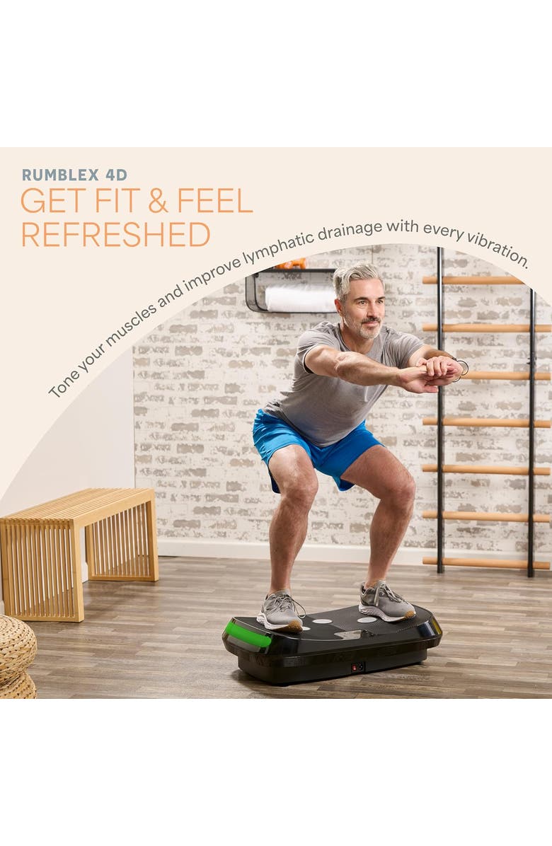 Lifepro Rumblex 4D Vibration Plate Machine with Triple Motors for Fitness Weight Loss and Recovery, Alternate, color, Black