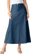 Roaman's Plus Size 24/7 Stretch A Line Maxi Skirt