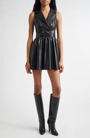 Alice + Olivia Emmy Faux Leather Sleeveless Dress