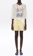 Bimba y Lola Striped Linen Blend Fitted Shorts