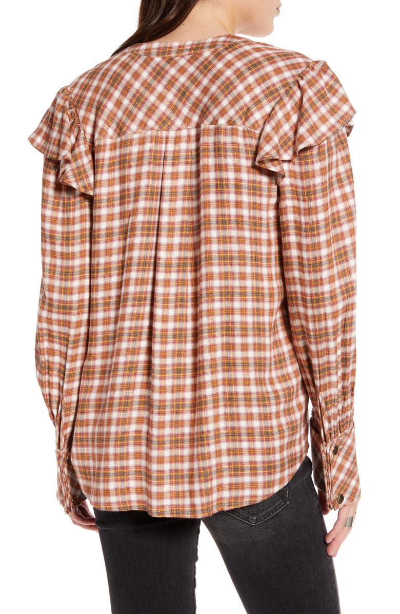 Treasure & Bond Plaid Long-Sleeve Top, Alternate, color, 