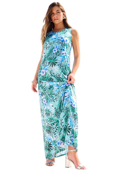 Plus Size Sleeveless Crew Neck Maxi Dress