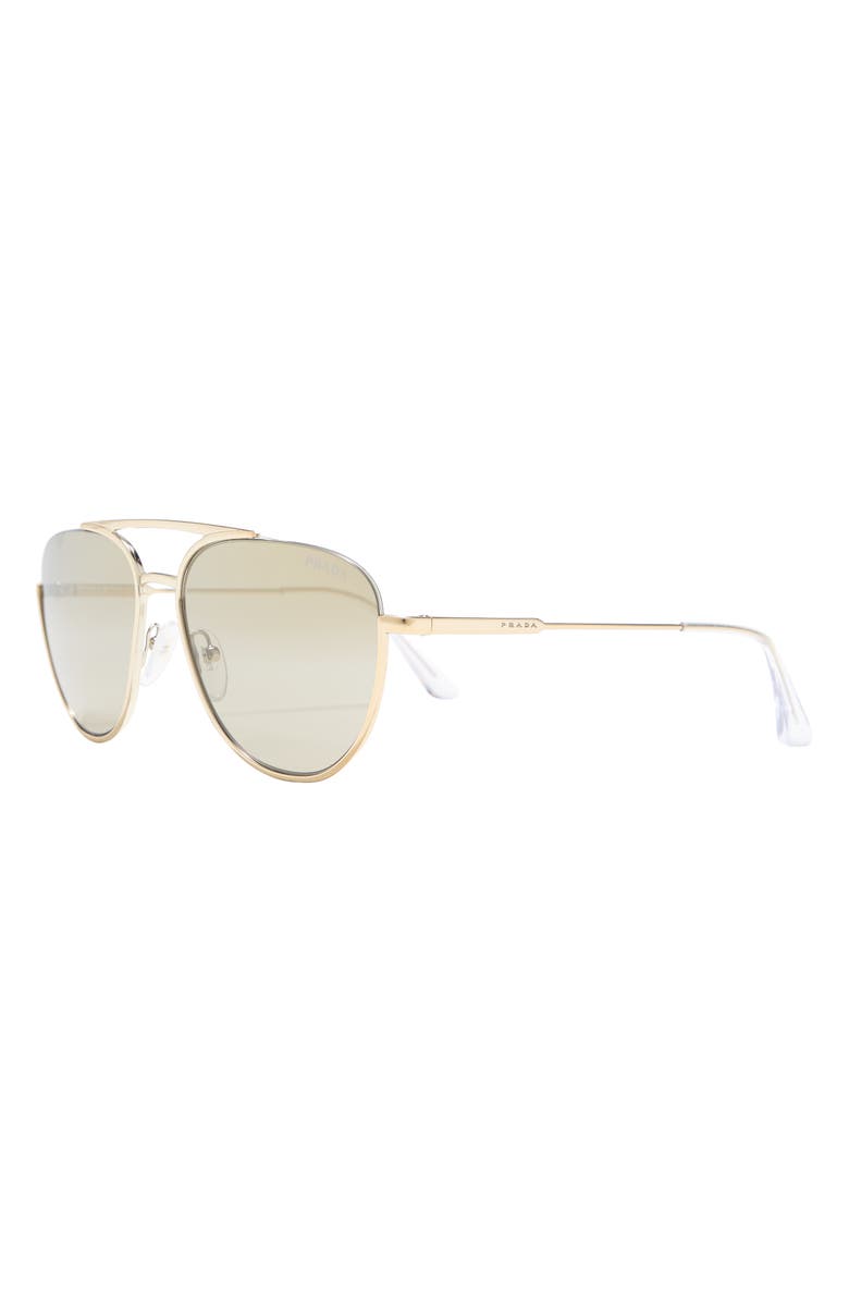 Prada 56mm Gradient Mirror Aviator Sunglasses, Alternate, color,