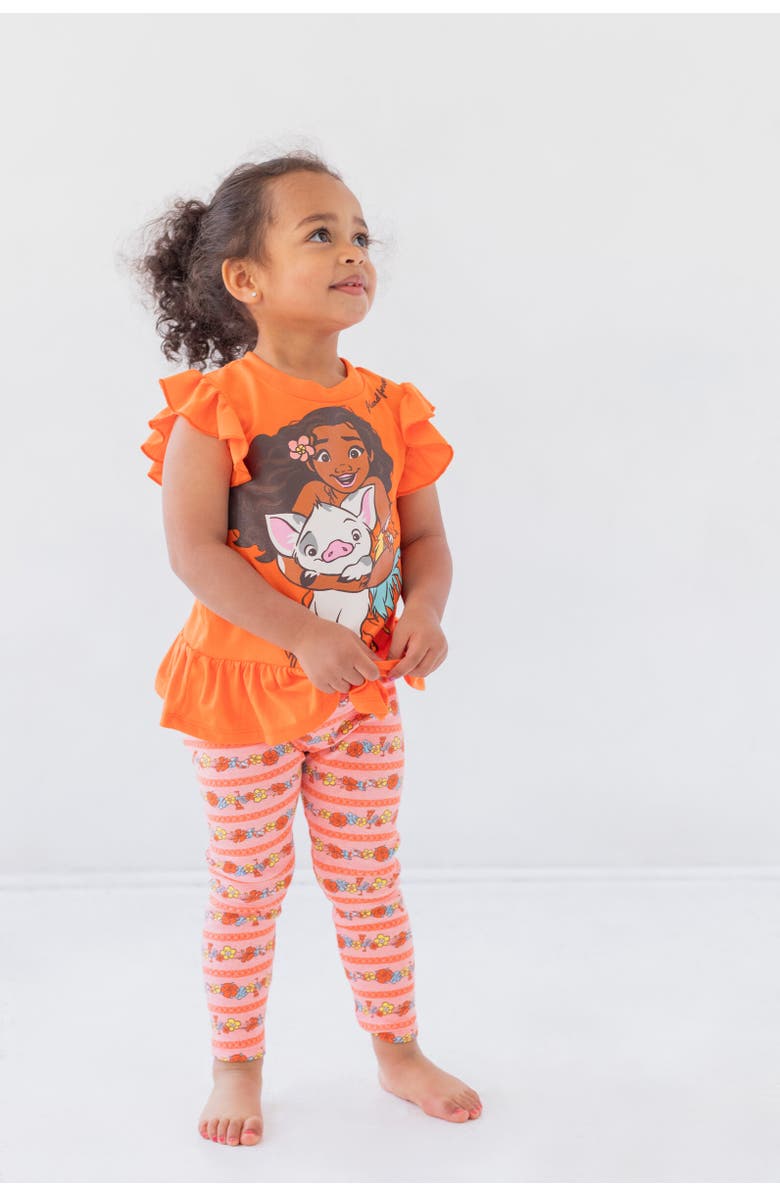 Disney Moana T-Shirt & Leggings Set, Alternate, color, Coral