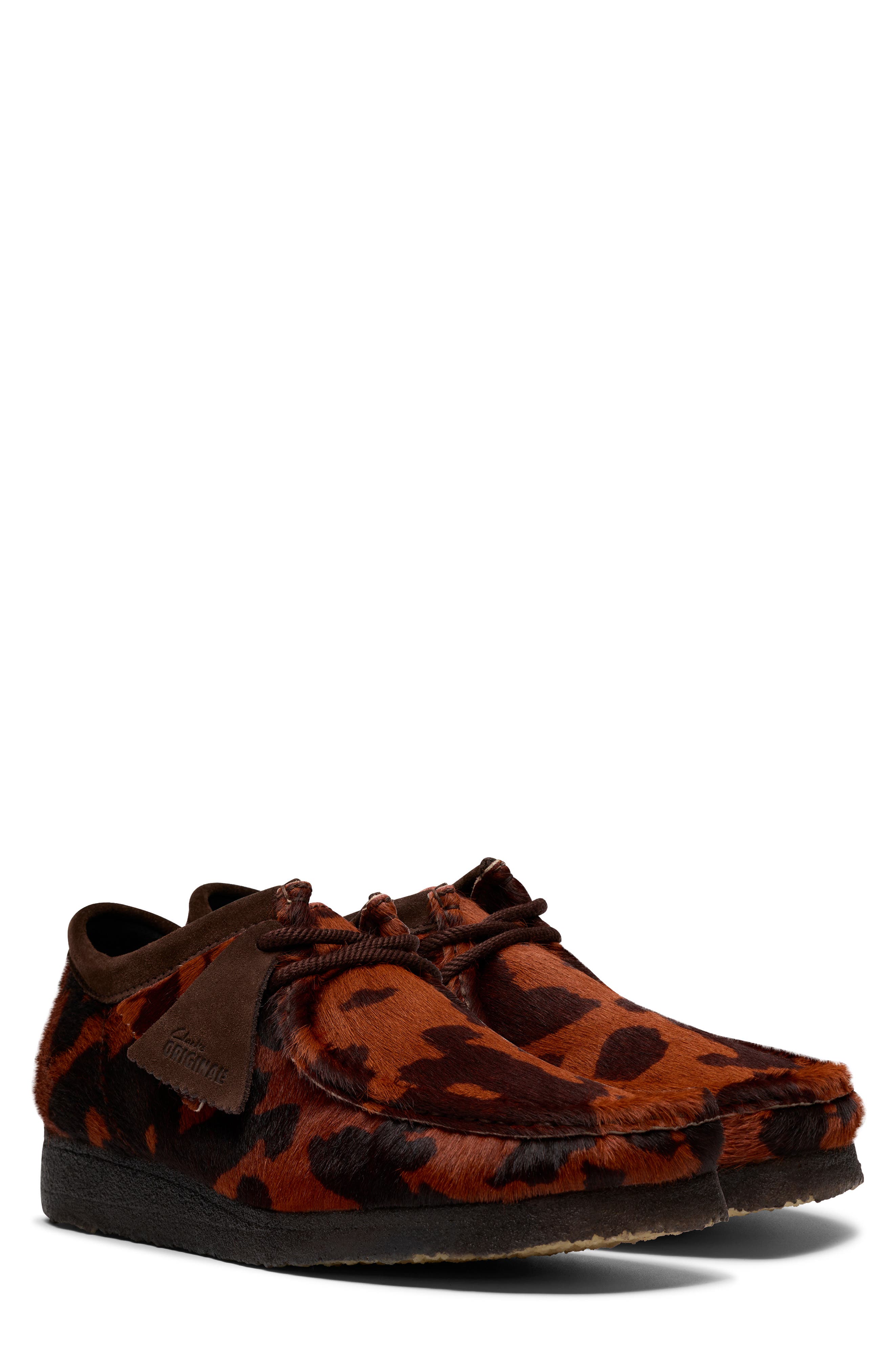 Clarks<sup>®</sup> Originals Wallabee Genuine Calf Hair Chukka, Main, color, Brown Cow Print