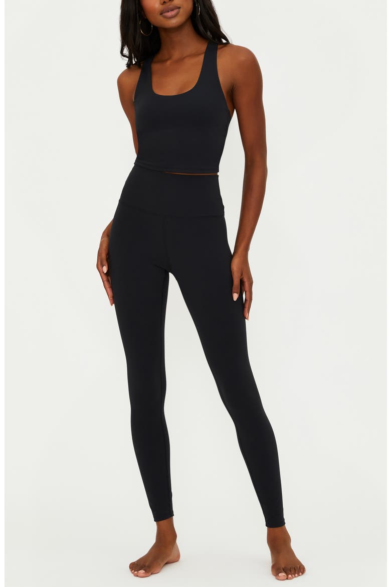 Yara Racerback Crop Top, Alternate, color, BLACK