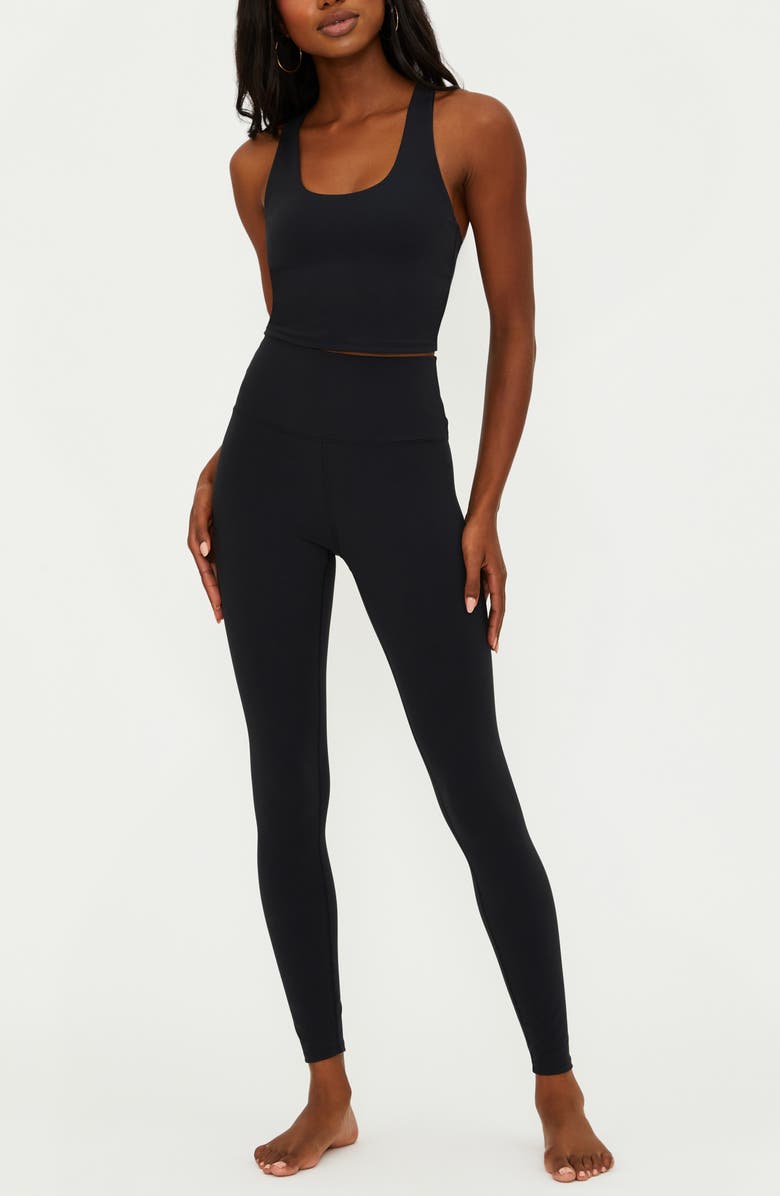 Beach Riot Yara Racerback Crop Top, Alternate, color, Black