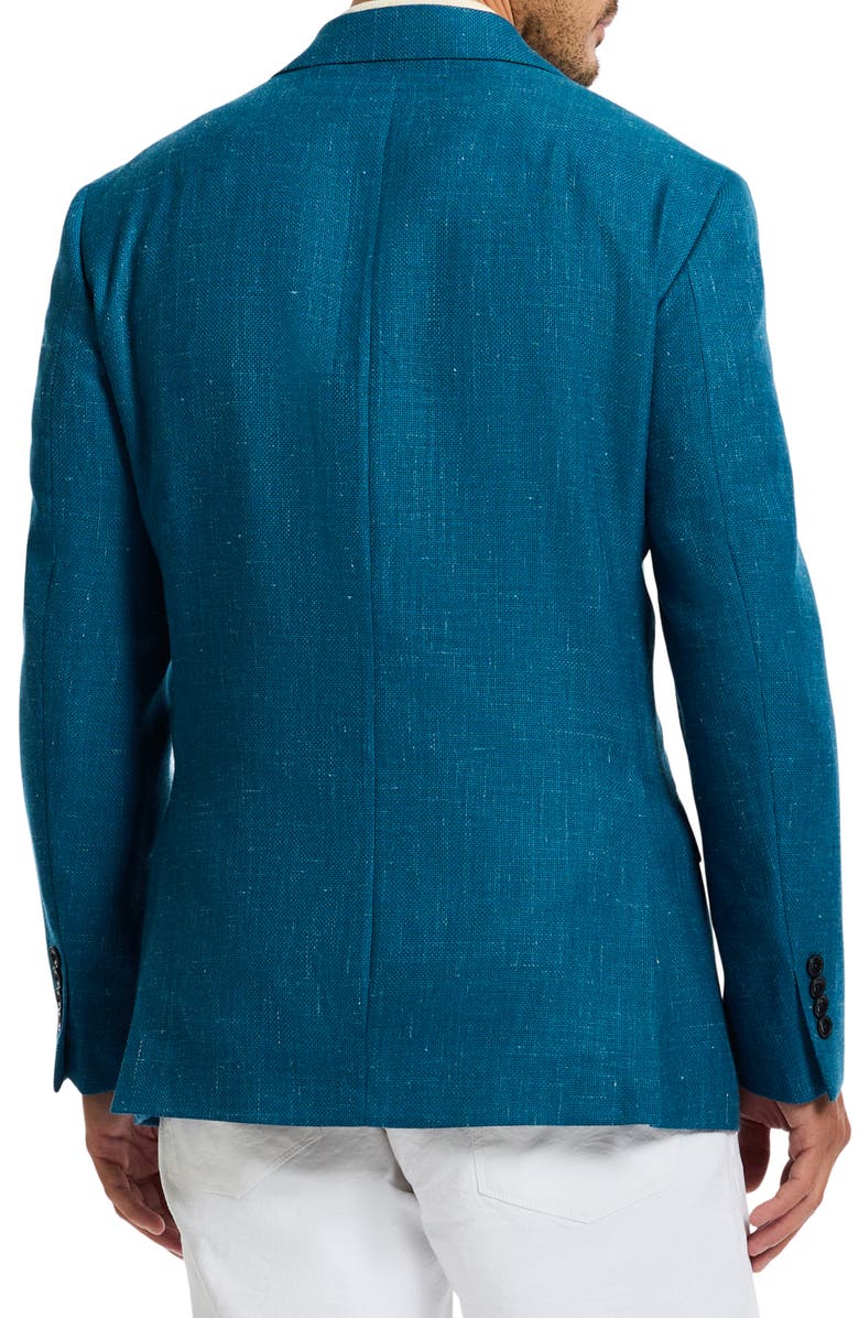 Robert Graham Fallon Solid Blue Slub Wool Blend Sport Coat, Alternate, color, Blue