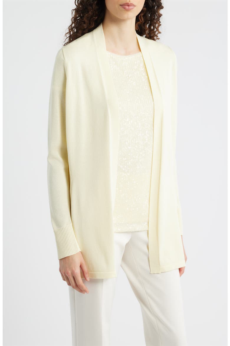 Kissing Front Pocket Cardigan, Main, color, WHISPER YELLOW