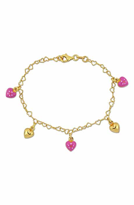 DELMAR Enamel Heart Charm Bracelet