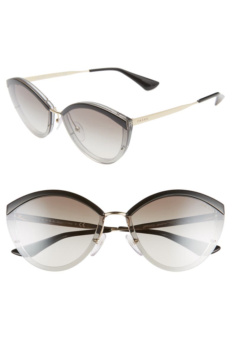 Prada Cinma Evolution 64mm Oversize Sunglasses, Main, color, 