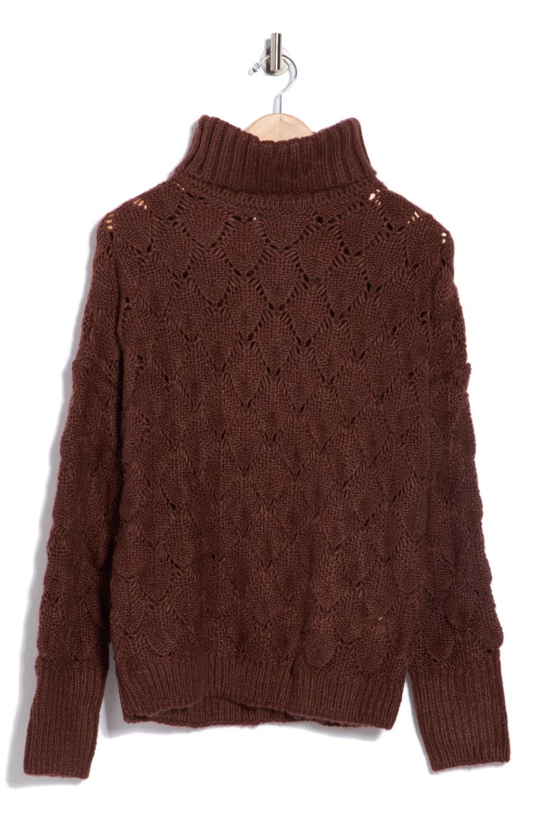 FRNCH Nika Turtleneck Sweater, Alternate, color, Marron Glace
