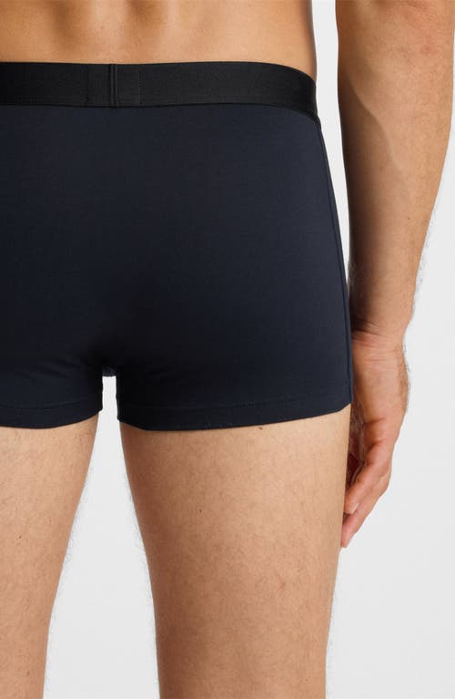 Hugo Boss Assorted 3-pack Gold Boss Logo Power Stretch Cotton Trunks Gift Box In Black