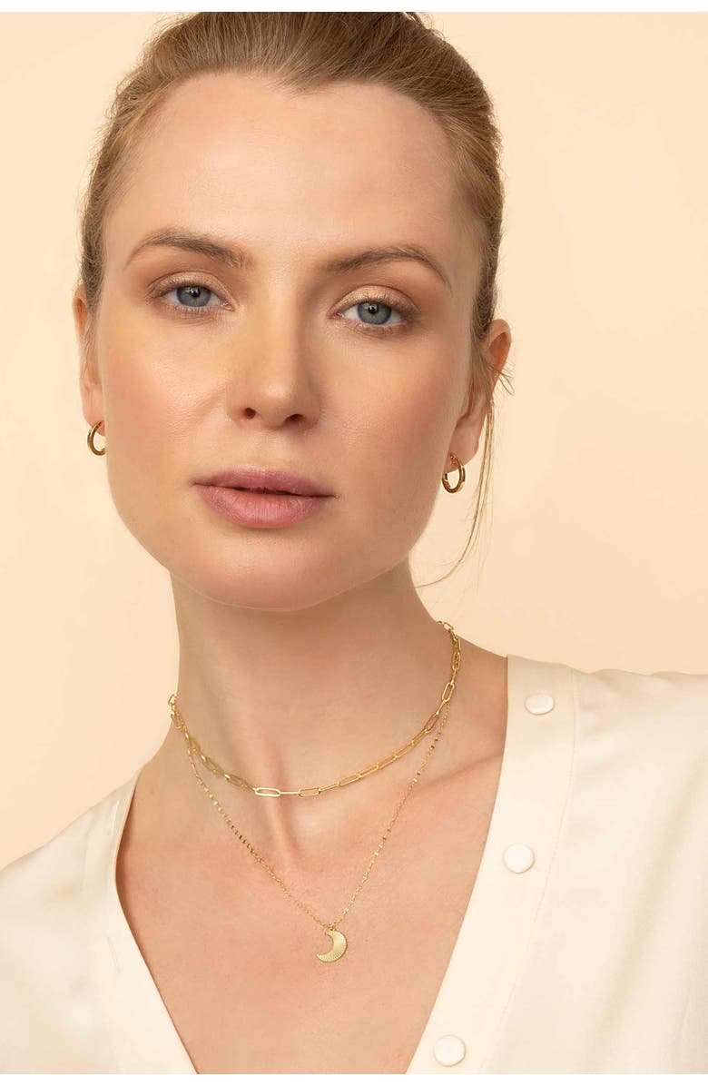 Oradina 14K Yellow Gold Moonburst Charm Pendant, Alternate, color, Yellow Gold