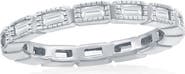 SIMONA Sterling Silver Baguette Cubic Zirconia Band Ring