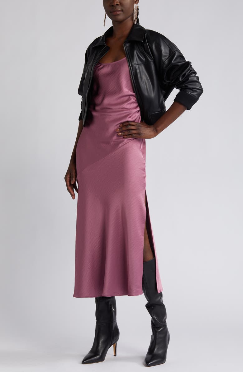 Open Edit Bias Cut Satin Slipdress, Alternate, color, Purple Syrup
