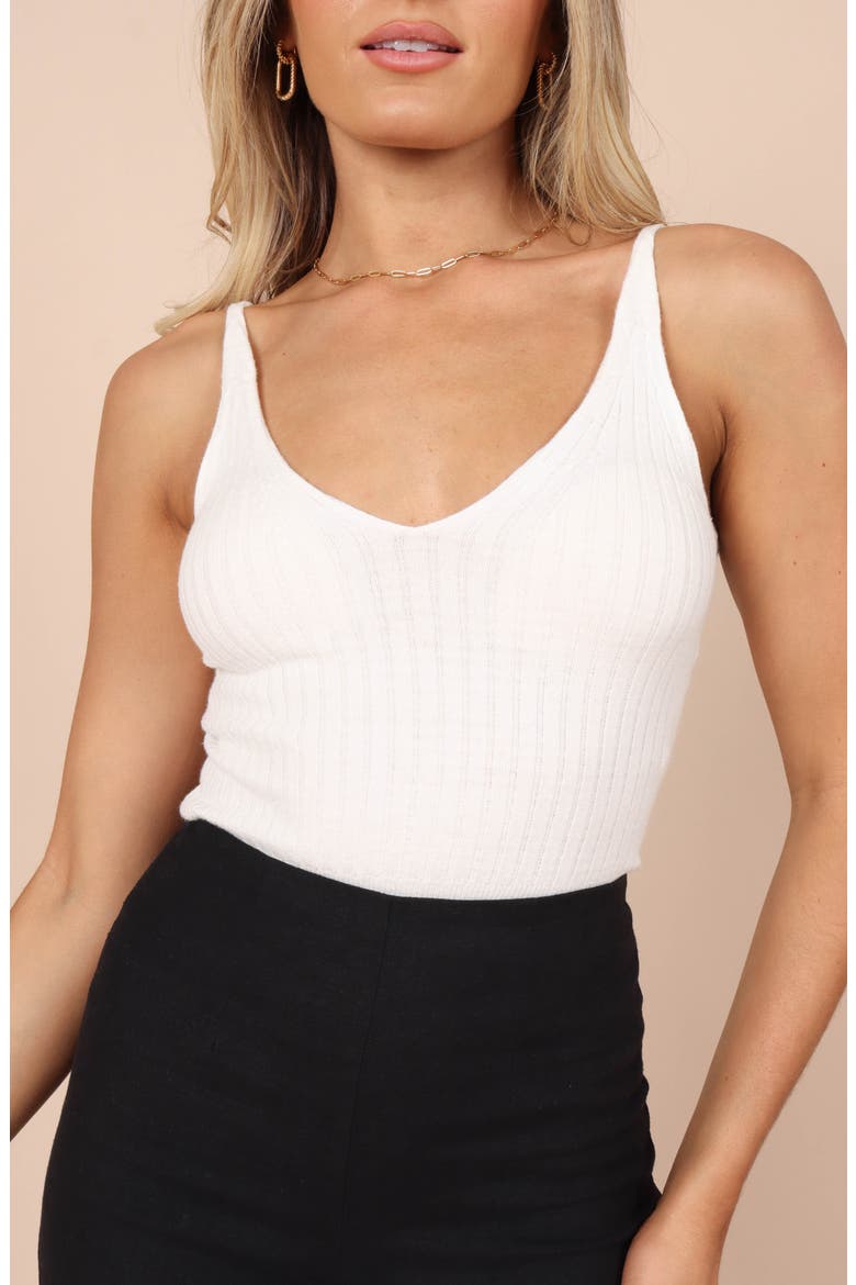 Gemma V-Neck Rib Sweater Tank, Alternate, color, IVORY