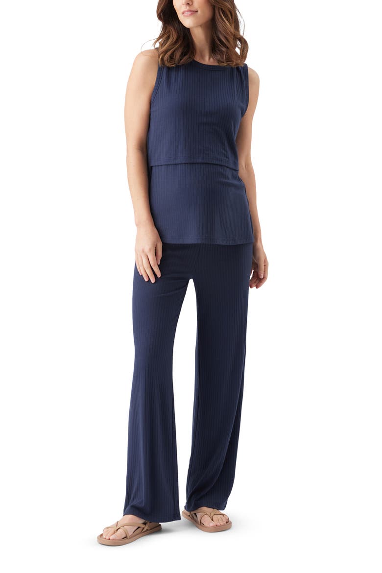 Peter Rib Nursing Tank, Alternate, color, Navy