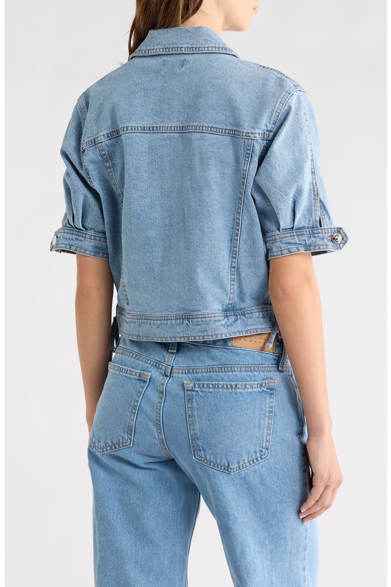 Blu Short Sleeve Denim Jacket, Alternate, color, INDIGO BLUE