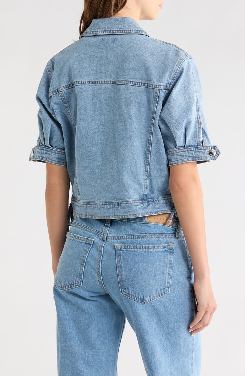 Steve Madden Blu Short Sleeve Denim Jacket, Alternate, color, Indigo Blue