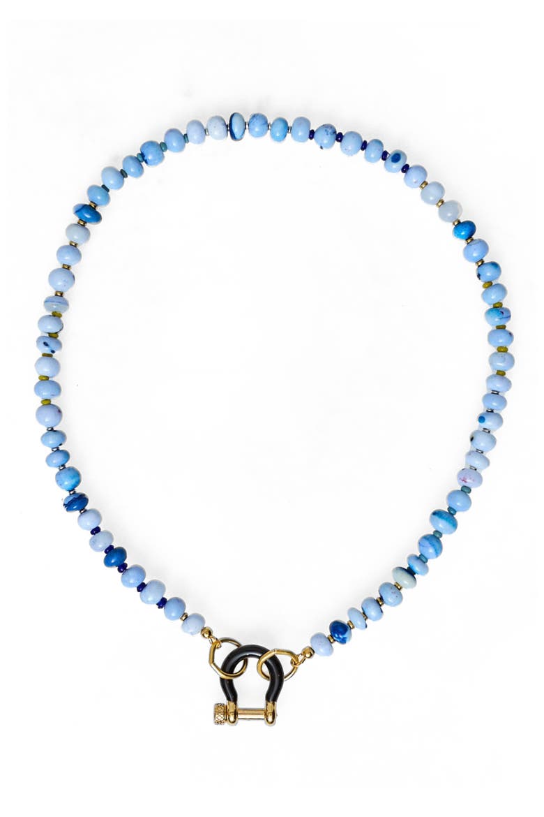 Lucky Gender Inclusive Blue Opal Necklace, Alternate, color, Blue