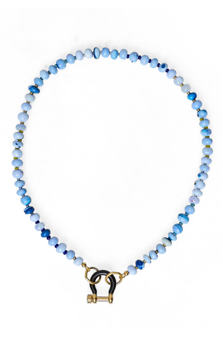SHOP SPICY DAN Lucky Gender Inclusive Blue Opal Necklace, Alternate, color, Blue