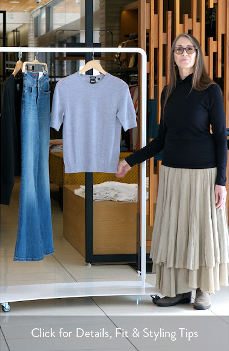 Farbella Short Sleeve Virgin Wool Sweater, sales video thumbnail