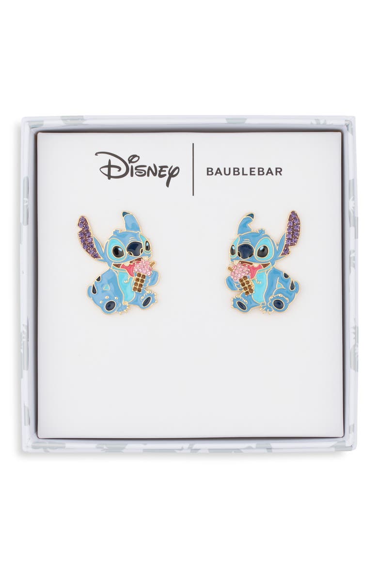 Disney Stitch Stud Earrings, Main, color, BLUE
