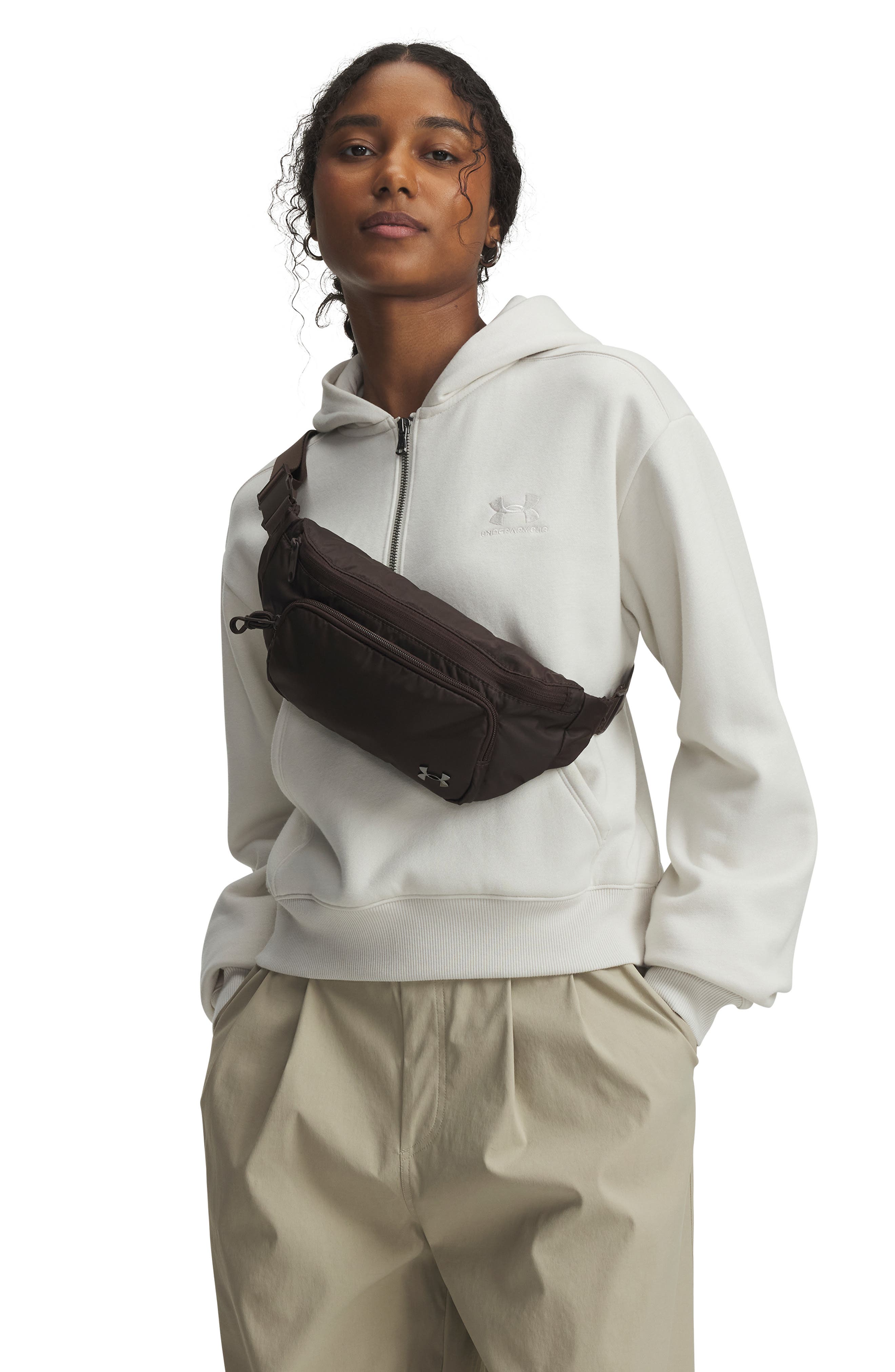 Under Armour Studio Water Repellent Crossbody Bag, Alternate, color, Kona Brown / / Black